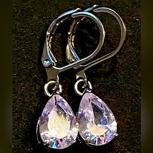 Pear Shape Crystal Leverback Earrings